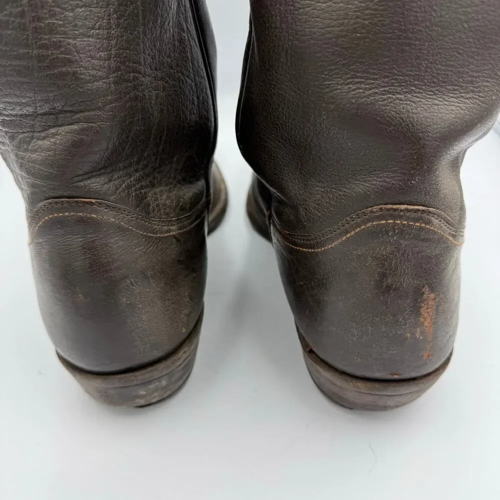 Justin USA Mens Brown Leather Vintage Western Cowboy Boots Sz 11.5D